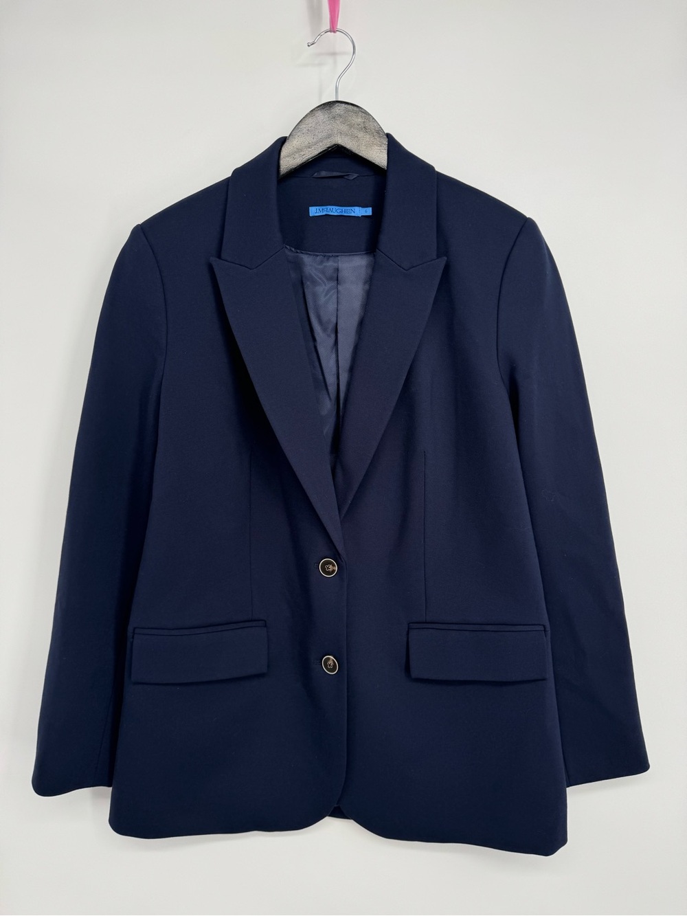 J. Mclaughlin Triana Tailored Single-Breasted Blazer Navy 6 Bainbridge Cloth - Picture 3 of 9